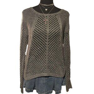 grey knit tinsel grunge sweater